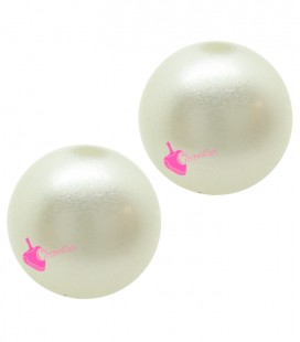 Perla con Foro Passante 14 mm Resina colore Bianco