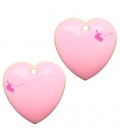 Ciondolo Cuore Smaltato 16x16 mm colore Rosa