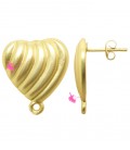 Perni per Orecchini Cuore 21x18 mm Oro Opaco (1 paio)