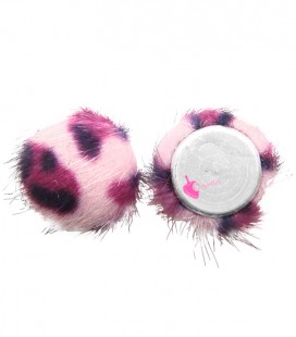 Cabochon Leopardato 12 mm Pelliccia Sintetica Rosa