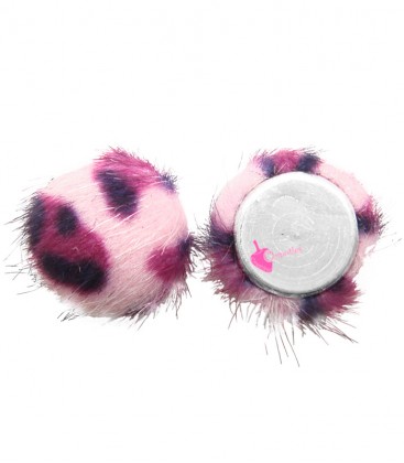 Cabochon Leopardato 12 mm Pelliccia Sintetica Rosa