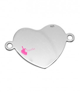 Connettore Cuore 13x21 mm Argento 925 Rodiato