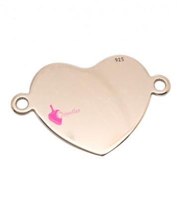 Connettore Cuore 13x21 mm Argento 925 Placcato Oro Rosa