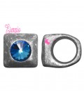 Esempio Anello in Resina per Rivoli Swarovski 12 mm Acciaio Metallizzato