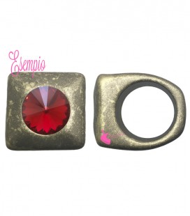 Anello in Resina per Rivoli Swarovski 12 mm colore Oro Metallizzato