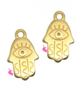 Ciondolo Mano di Fatima Hamsa 17x11 mm colore Oro