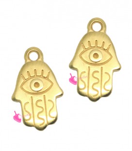 Ciondolo Mano di Fatima Hamsa 17x11 mm colore Oro