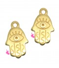 Ciondolo Mano di Fatima Hamsa 17x11 mm colore Oro