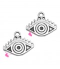 Ciondolo Occhio Turco 12x14 mm colore Argento Antico