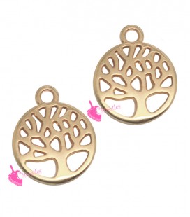 Ciondolo Albero della Vita 12x10 mm colore Oro Rosa