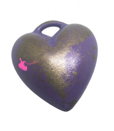 Ciondolo Cuore 44x41 mm Resina Viola Oro Metallizzato