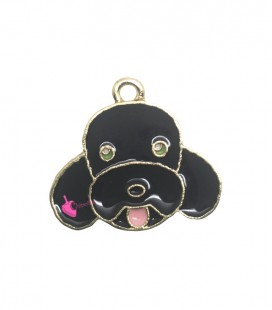 Ciondolo Cane Nero Smaltato 26x23 mm
