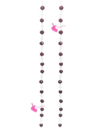 Catena Rosario con Rondelle 3 mm Mezzo Cristallo colore Rosso (1 metro)