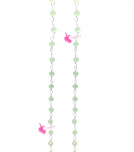 Catena Rosario con Rondelle 3 mm Mezzo Cristallo colore Verde Chiaro (1 metro)