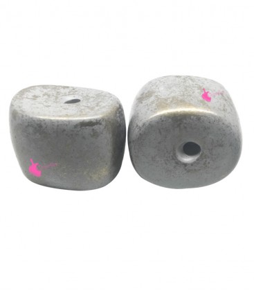 Perla Irregolare Resina 21x27 mm Grigio e Oro