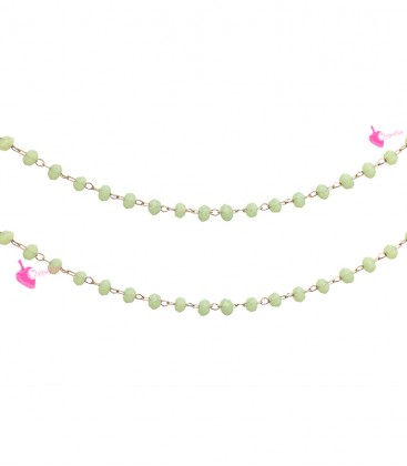 Catena Rosario con Cristalli 3x2 mm Verde Opale (49-50 cm)