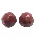 Perla Sfaccettata Resina 30x29 mm Rosso Scuro