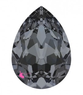 Goccia Swarovski® 4320 18x13 mm Crystal Silver Night Foiled