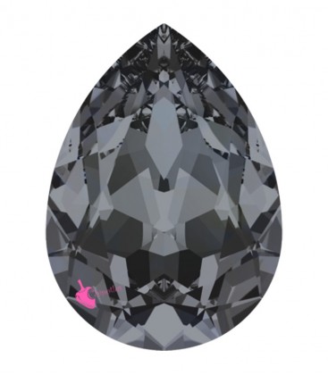 Goccia Swarovski® 4320 18x13 mm Crystal Silver Night Foiled