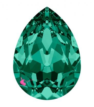 Goccia Swarovski® 4320 18x13 mm Emerald Foiled