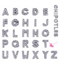 Perla Lettera Alfabeto con Strass per Cinturino, nastro, cordoncino (Ø 8,2x1,9 mm)