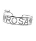 Bracciale Schiava con Nome Zirconi Argento 925 Rodiato