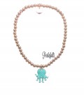 Bracciale Palline Polpo Verde Menta Argento 925 Rosé