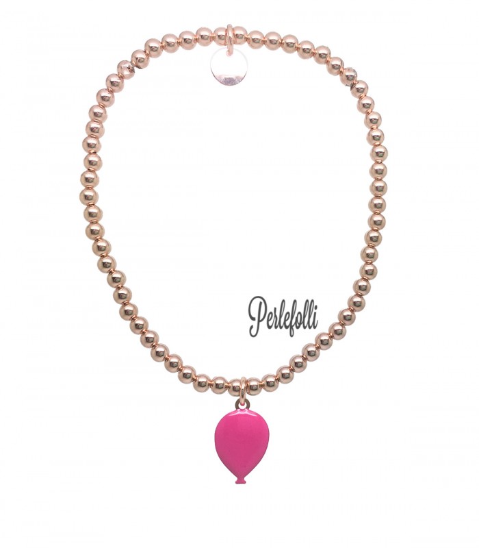 Bracciale Palline Palloncino Fucsia Argento 925 Rose