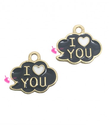 Ciondolo Nuvoletta Smaltata I Love You 13x15 mm