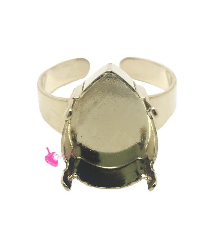 Base Anello con Castone a Goccia per 4320 18x13 mm colore Oro
