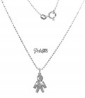 Collana Bimbo con Zirconi Argento 925 Rodio