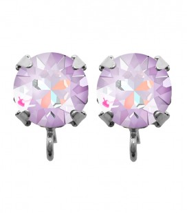 Base Orecchini a Perno con Chaton Sw Crystal Lavender Delite SS39 8 mm