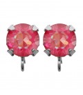 Base Orecchini a Perno con Chaton Swarovski Crystal Pink Delite SS39 8 mm