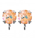 Base Orecchini a Perno con Chaton Swarovski Crystal Orange Glow Delite SS39 8 mm