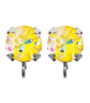 Base Orecchini a Perno con Chaton Swarovski Crystal Sunshine Delite SS39 8 mm