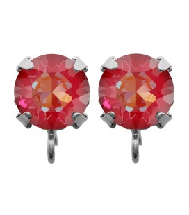 Base Orecchini a Perno con Chaton Swarovski Crystal Royal Red Delite SS39 8 mm