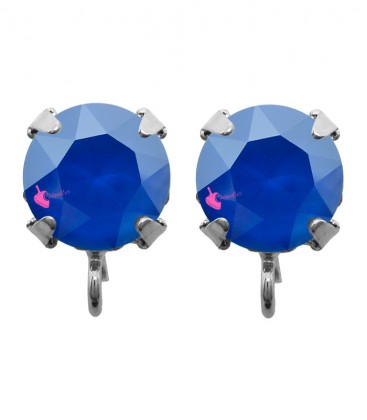 Base Orecchini a Perno con Chaton Swarovski Crystal Royal Blue Delite SS39 8 mm