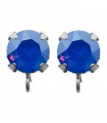 Base Orecchini a Perno con Chaton SW Crystal Royal Blue SS39 8 mm