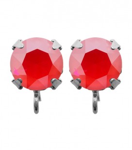 Base Orecchini a Perno con Chaton SW Crystal Royal Red SS39 8 mm