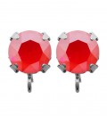 Base Orecchini a Perno con Chaton Swarovski Crystal Royal Red Delite SS39 8 mm