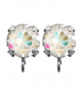 Base Orecchini a Perno con Chaton Swarovski Crystal Light Grey Delite SS39 8 mm