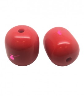 Perla Cilindro Resina 22x18 mm colore Rosso