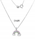 Collana Arcobaleno Smaltato Argento 925 Rodio