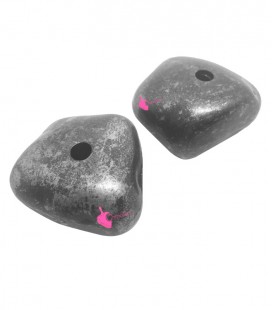 Perla Irregolare Resina 17x28 mm Acciaio e Argento