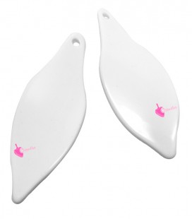 Ciondolo Foglia Resina 63x24 mm colore Bianco