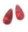 Ciondolo Goccia Resina colore Rosso Trasparente con Glitter