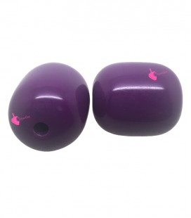 Perla Cilindro Resina 22x18 mm colore Viola