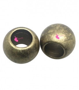 Perla Tonda Resina 30x24 mm Foro 16 mm Oro
