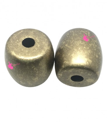 Perla Cilindro Resina 24x23 mm Metallizzata Oro