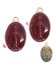 Ciondolo Madonnina Smaltata 19x12 mm Rossa Base Oro